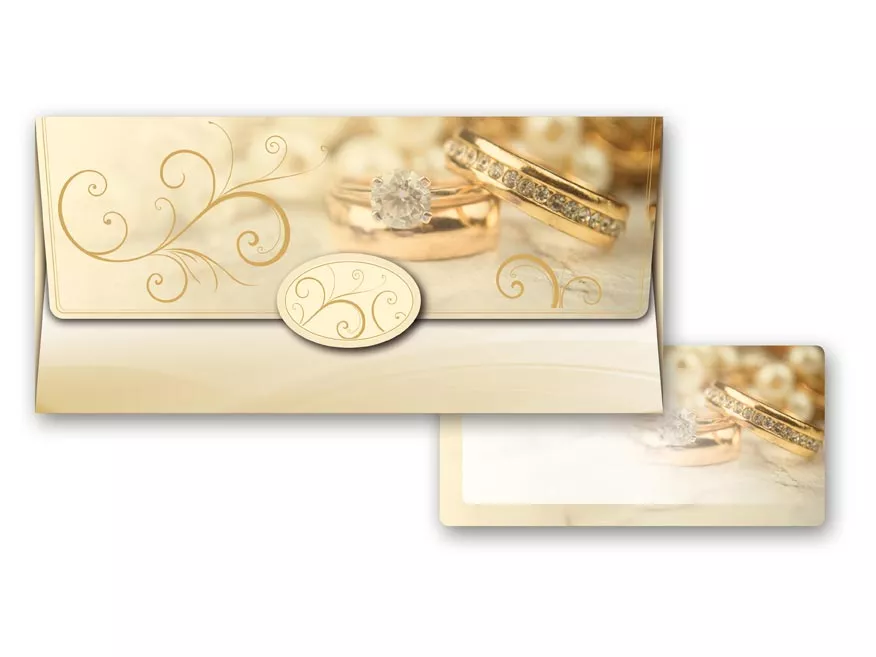 Dárková obálka na peníze - svatební - prsteny MFP paper s.r.o.