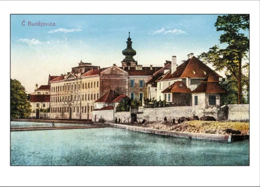 Pohlednice ČB - Pohled od řeky Herbia s.r.o.
