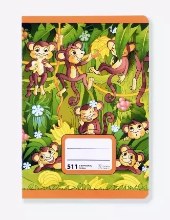 Školní sešit 511 s pomocnou linkou - Opičky Papírny Brno