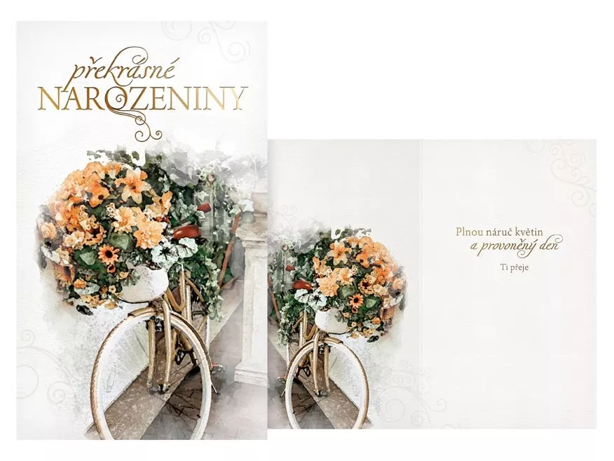 Přání srdečné mix - Květiny na kole MFP paper s.r.o.