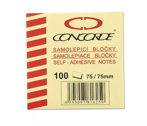 Samolepicí bloček 75 x 75 mm CONCORDE