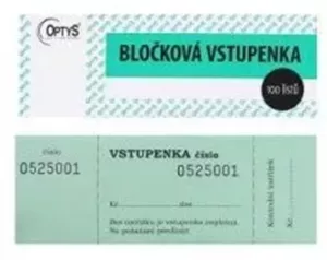 Bločková vstupenka, mix OPTYS s.r.o. Bločková vstupenka, mix OPTYS s.r.o.
