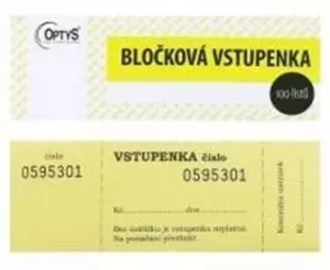 Bločková vstupenka, mix OPTYS s.r.o. Bločková vstupenka, mix OPTYS s.r.o.