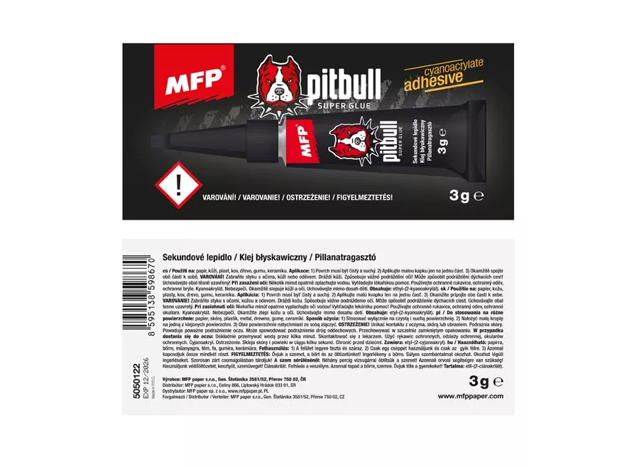 Lepidlo sekundové Pitbull 3 g MFP paper s.r.o.
