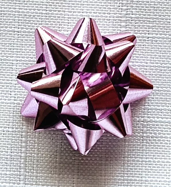 Rozeta mini 2,5 cm - metalická růžová