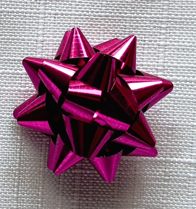Rozeta mini 2,5 cm - metalická tmavě růžová