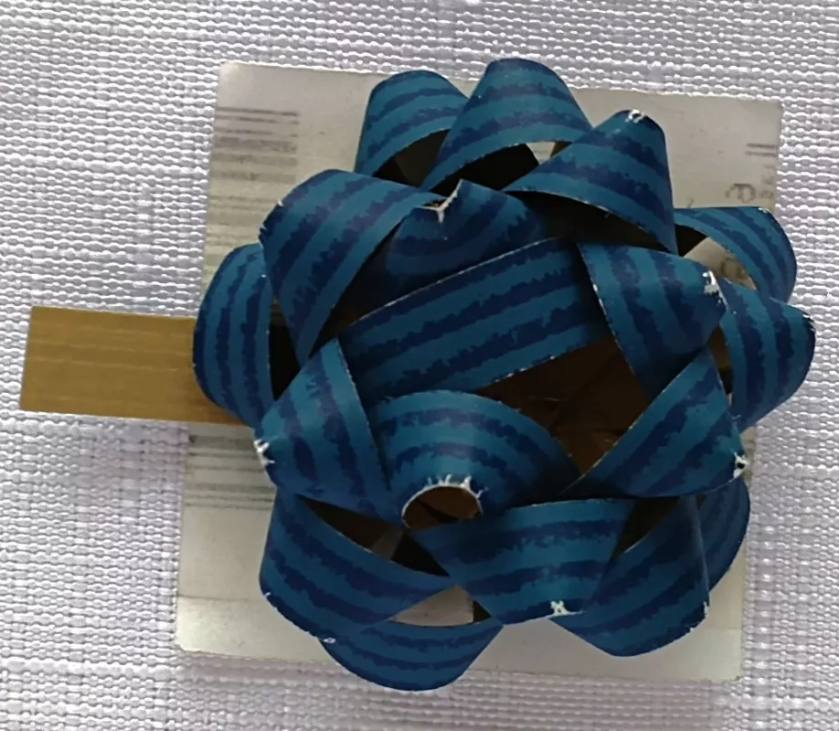 Rozeta 3,5 cm - modrá/proužky Alvarak