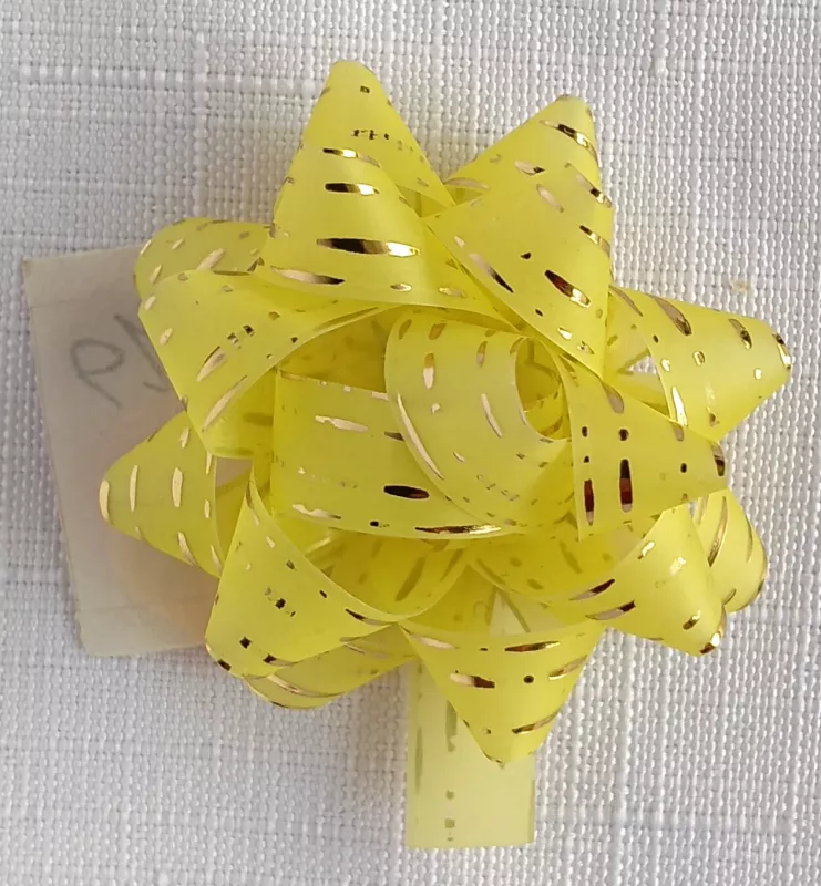 Rozeta 3,5 cm - žlutá/zlaté proužky Alvarak