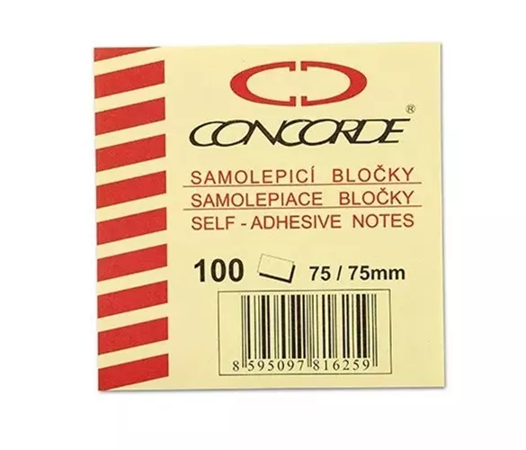 Samolepicí bloček 75 x 75 mm CONCORDE