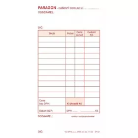 Paragon/daňový doklad OPTYS s.r.o Paragon/daňový doklad OPTYS s.r.o