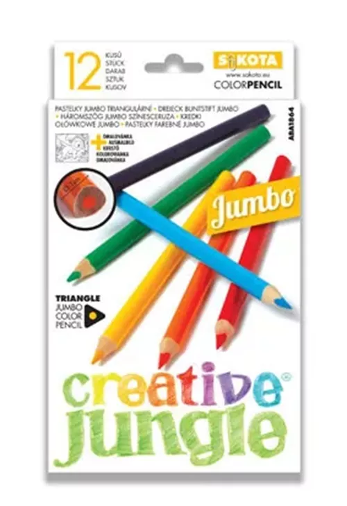 Pastelky Creative Jungle JUMBO 12 ks SAKOTA
