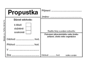 Propustka - ET 077 Baloušek Tisk Propustka - ET 077 Baloušek Tisk